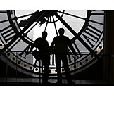   Silhouette, Dial, Clock tower