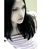   Young woman, Black hair, Gothic