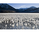   Winter landscape, Ice, Frozen, Mountain lake