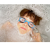   Bathing, Bubble bath, Swimming goggles