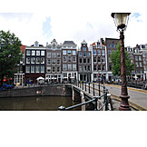   Brücke, Häuserzeile, Amsterdam