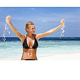   Young woman, Woman, Bathing, Beach holiday