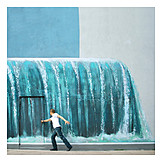   Waterfall, Mural, Opening