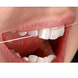   Zahnpflege, Zahnseide, Zahnreinigung