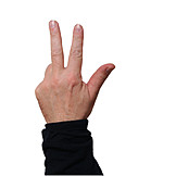   Hand sign, 3, Counting