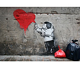   Herz, Sprühen, Graffiti, Streetart