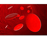   Red, Illustration, Red Blood Cells, Bloodstream