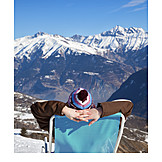   Enjoyment & relaxation, Winter holidays, Deck chair, Bobble hat
