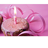   Muffin, Geburtstagskuchen, Geburtstagskerze