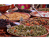   Marktstand, Mediterrane küche, Olivenstand