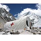   Tent, Red cross, Mount everest