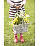   Girl, Spring, Flower Basket