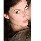   Young woman, Summer freckle, Portrait