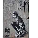   Graffiti, Streetart, Woman's statue