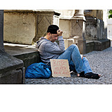   Soziales, Verzweifelt, Obdachloser