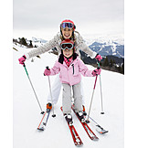   Mother, Daughter, Skiing