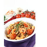   Spaghetti, Prepared tiger prawn