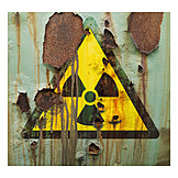   Verrostet, Gefahrenschild, Atommüll, Radioaktivität