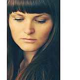   Young Woman, Pensive, Portrait, Close Up