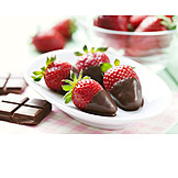   Strawberry, Chocolate frosting, Chocolate fondue