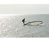   Water Sport, Silhouette, Windsurfer