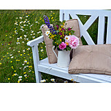   Garden, Flower vase, Bank, Bench
