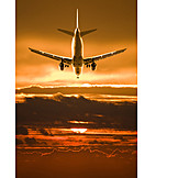   Reise & urlaub, Flugzeug, Ankunft, Landung, Anflug