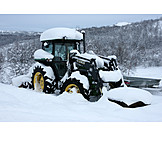   Winter, Tractor, Snowed