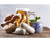   Brotzeit, Bayerische küche, Weißwurst, Weißwurstfrühstück