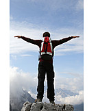   Erfolg & Leistung, Ziel, Bergsteiger, Berggipfel, Freiheit & Selbstständigkeit