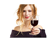   Young Woman, Indulgence & Consumption, Wine, Red Wine
