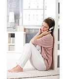   Young Woman, Leisure & Entertainment, Listening Music