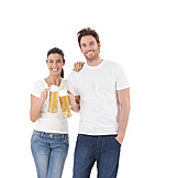   Young Woman, Young Man, Eating & Drinking, Toast