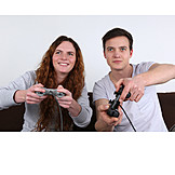   Couple, Fun & Games, Game Console, Video Game