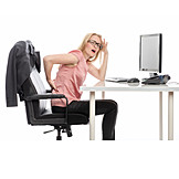   Young Woman, Office & Workplace, Desk, Back Pain