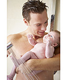   Baby, Vater, Pflege & Fürsorge, Duschen