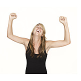   Woman, Enthusiastic, Cheering
