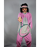   Retro, 70er Jahre, Tennisschläger, Tennisspieler