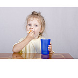   Girl, Eating & Drinking, Croissants, Biting