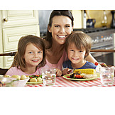   Child, Mother, Healthy Diet, Lunch