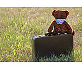   Solitude & Loneliness, Holiday & Travel, Teddy, Suitcase, Runaway