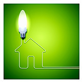   Ecologically, Light Bulb, Low Energy House