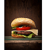   Knusprig, Cheeseburger, Amerikanische Küche