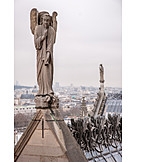   Angel, Notre Dame De Paris, Church Roof