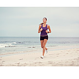   Woman, Beach, Running