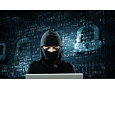  Daten, Kriminalität, Hacker, Internetkriminalität, Datendiebstahl, Sicherheitslücke, Programmierung