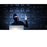   Kriminalität, Datenklau, Hacker, Datendiebstahl, Sicherheitslücke, Programmierung