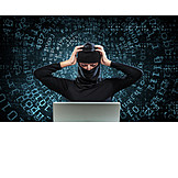   Kriminalität, Hacker, Code, Datendiebstahl, Sicherheitslücke, Programmierung