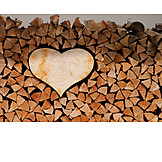   Wood pile, Wooden heart