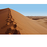   Wüste, Fußspur